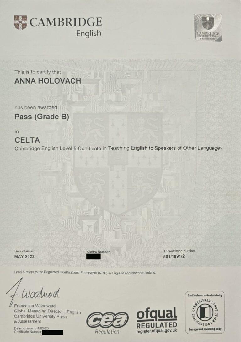 Сертифікат CELTA, grade B